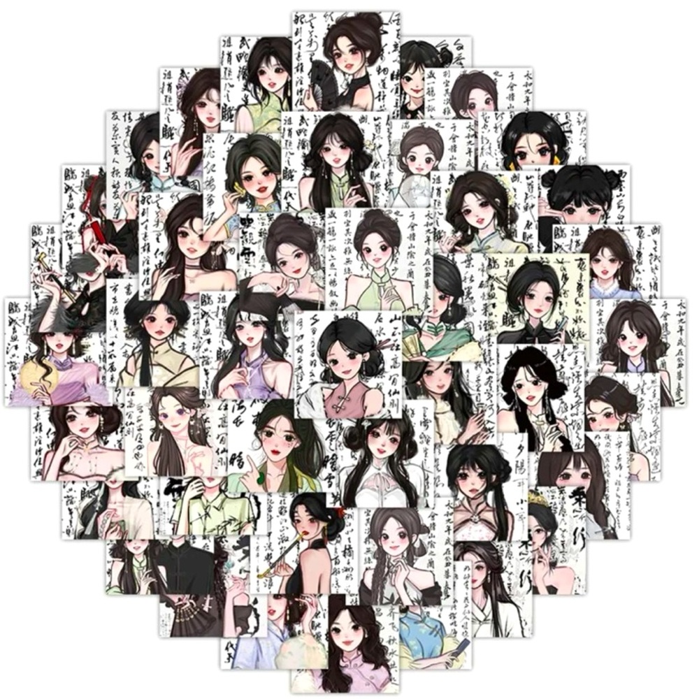 🀄️Dark Hair Tweeny Anime Girl Sticker Bundle🀄️